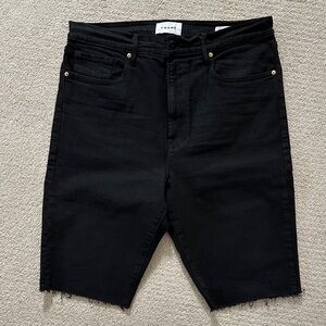 Frame Le Vintage Bermuda Denim Women’s Black Cut-Off Jean Shorts